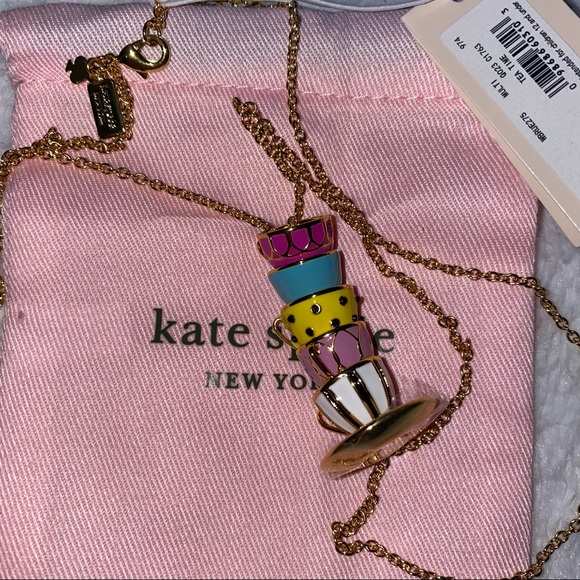 NWT Kate Spade necklace Tea Time Multi - Picture 4 of 10